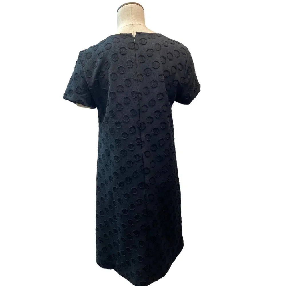 Ann Taylor Solid Black Polka Dot Short Sleeve Dress - Picture 3 of 3